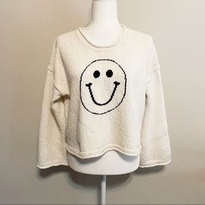 Madewell Brownstone Smiley Face Pullover Sweater Size Medium